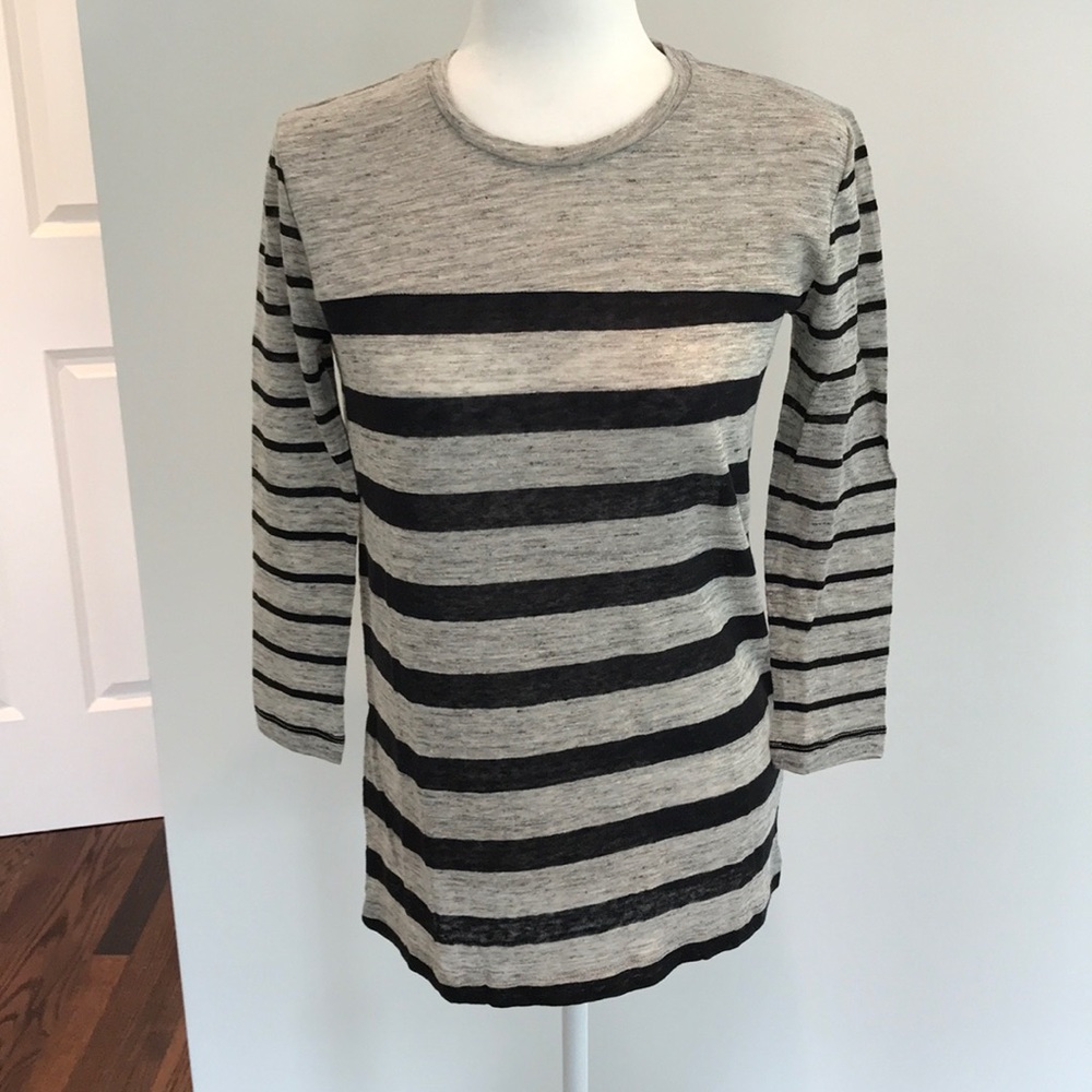 Madewell grey with black stripes top